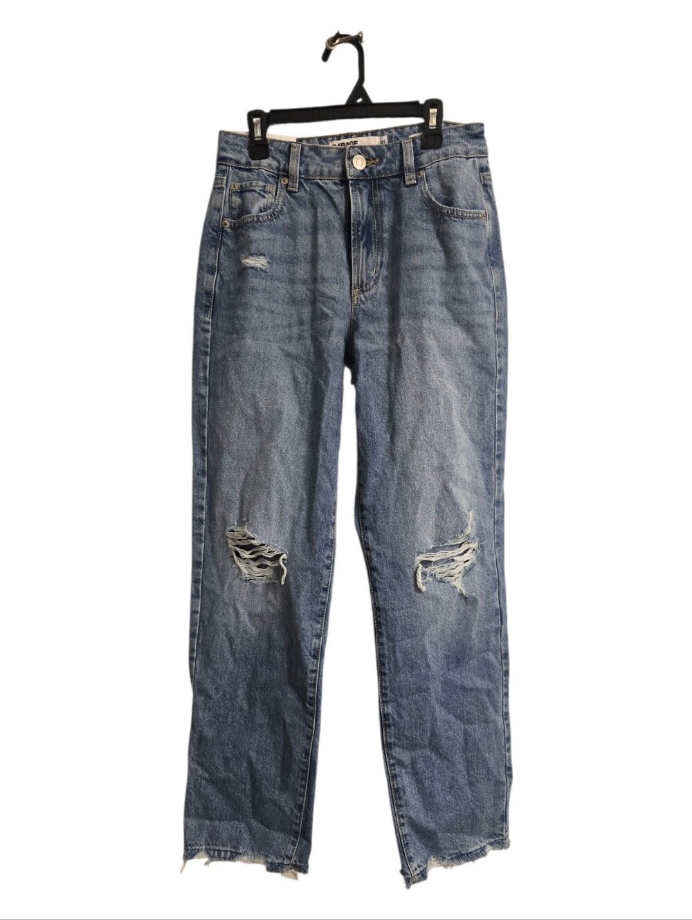NWT! Garage Y2K Droit Distressed Vintage Straight Leg Grunge Denim Jeans 25